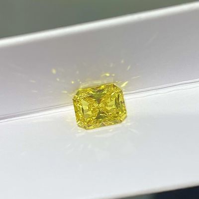 Radiant Cut Synthetic Lab Created Yellow Diamonds 2-2.99 قیراط