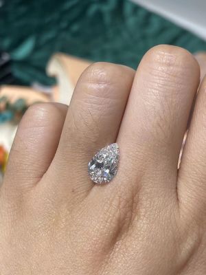 کشت سفید گلابی شکل گلابی 1.58 عیار چند سایز CVD Lab Grown Diamond