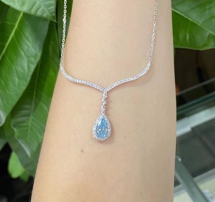 1.75ct Cvd لابراتوار بزرگ شده الماس گردنبند 10 Mohs