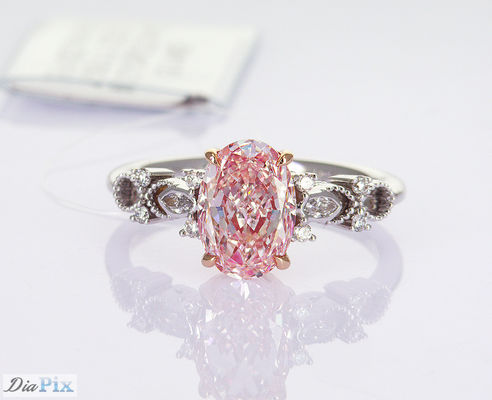 2.2ct IGI گواهینامه آزمایشگاهی رشد گلابی بیضی مصنوعی الماس کلاسیک سبک 18 قیرات حلقه طلایی سفید