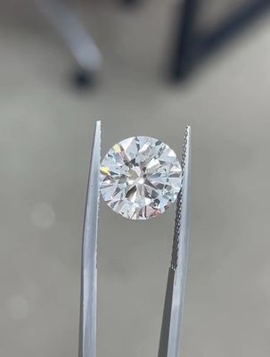 10 Mohs بی رنگ گرد درخشنده برش CVD الماس های آزمایشگاهی رشد 2.5ct-3ct