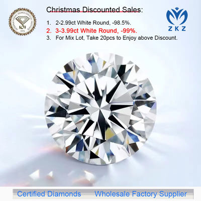 CVD DEF VS VVS گرد برلیانت برش 3ct + الماس های آزمایشگاهی گواهینامه IGI تامین کننده کارخانه عمده