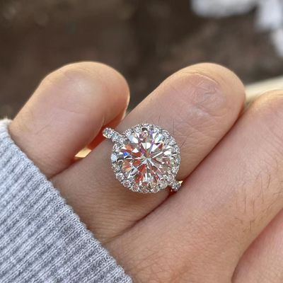 18K طلا واقعی DEF VS لابراتوار رشد الماس حلقه سفارشی جواهرات خوب