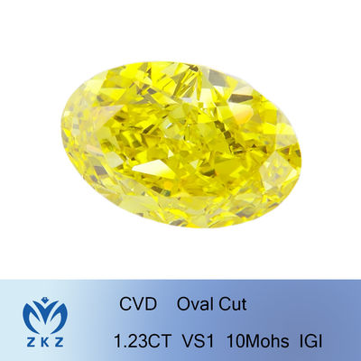 آزمایشگاه مصنوعی 1.23ct ایجاد شده با الماس زرد بیضی شکل برش عالی