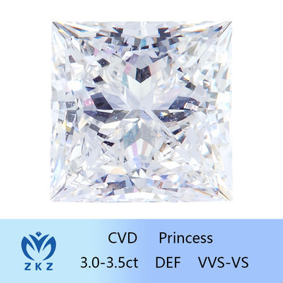 الماس گشاد CVD Lab Grown Princessless Shape 3ct~3.4ct Synthetic Diamond با گواهینامه IGI