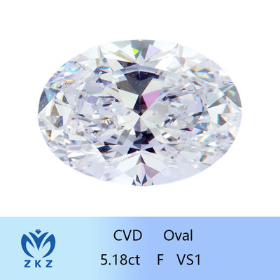 ZKZ اندازه بزرگ الماس 5.18ct گواهینامه لیبرال بیضوی لیز الماس VS1 شفافیت