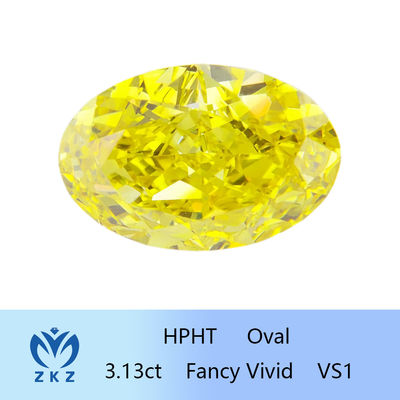 HPHT Loose Lab Yellow Synthetic Diamond Diamond Modified 3ct Fancy Vivid