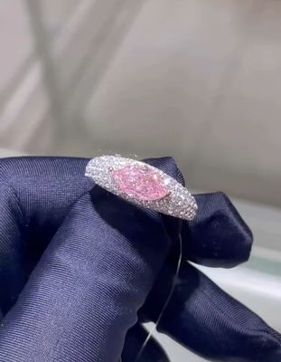 لابراتوار مارکیز طلا و جواهرات الماس گلابی CVD الماس حلقه 18k طلایی سفید